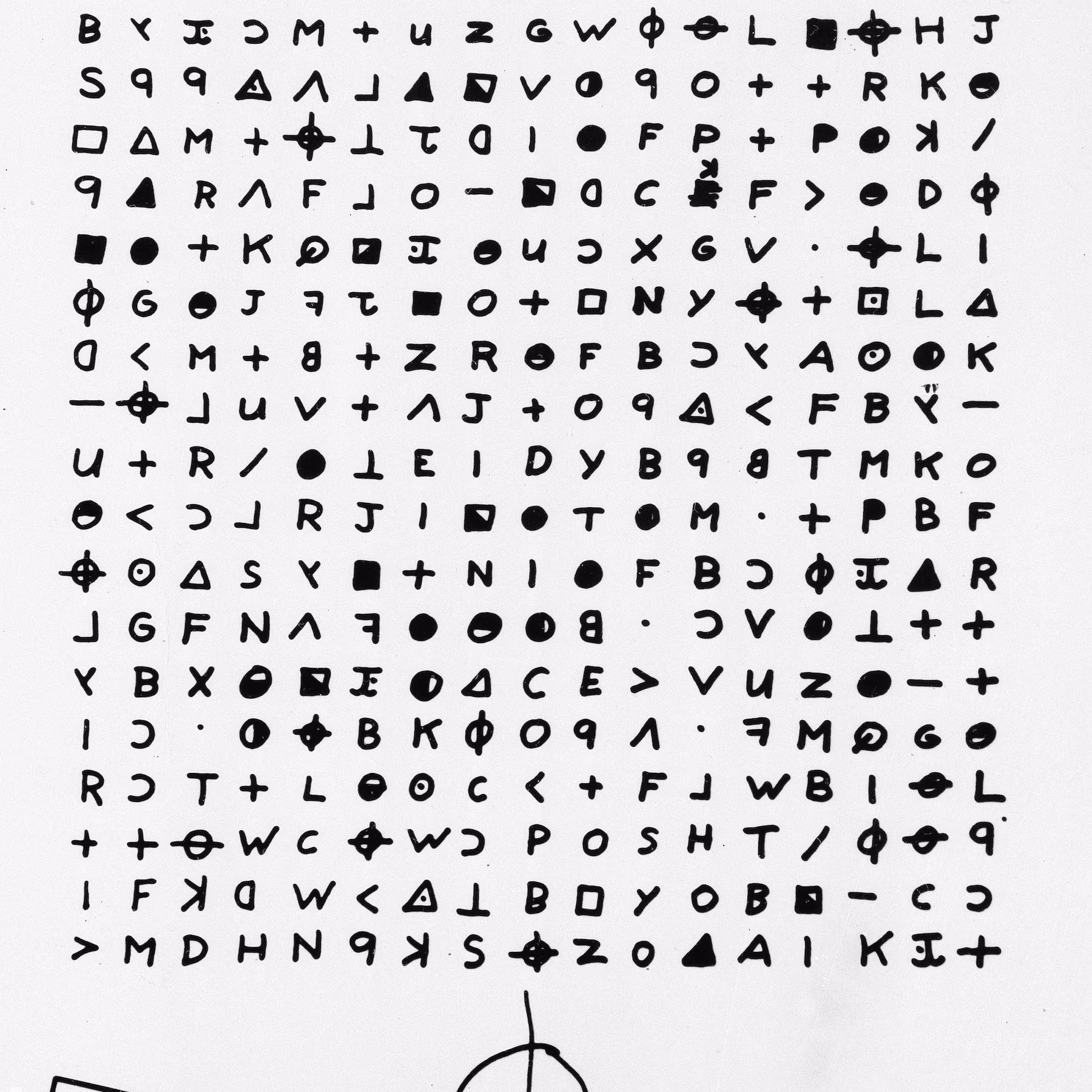 Zodiac cipher artifact