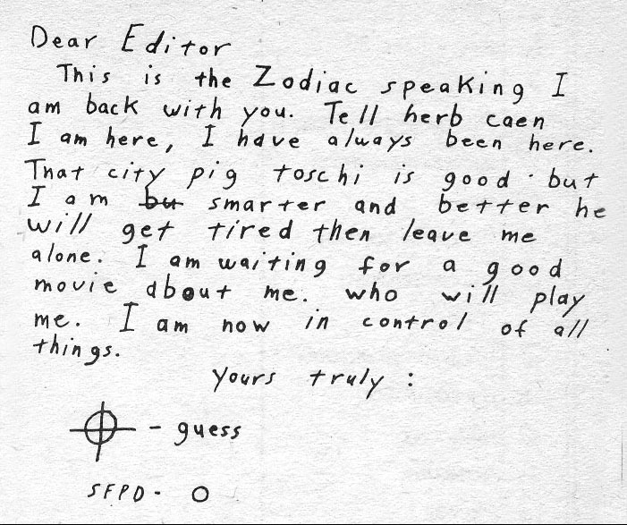 Zodiac letter artifact two