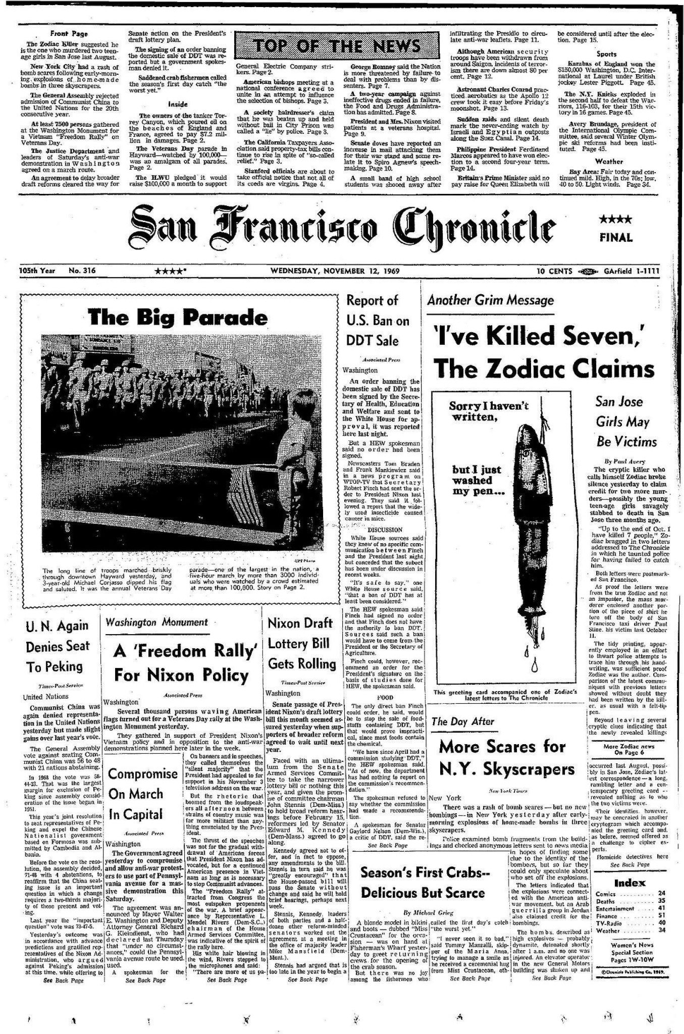 Newspaper coverage of the Zodiac Killer